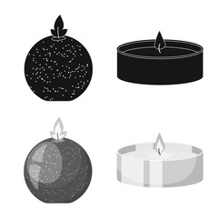 Vector illustration of relaxation and flame logo. Collection of relaxation and wax stock vector illustration.