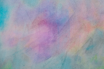 Abstract painted colorful watercolor background - violet, green, blue, yellow colors