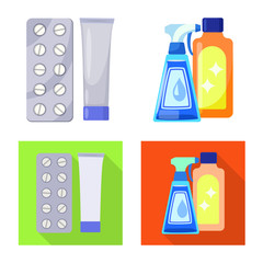 Isolated object of medical and pain icon. Set of medical and disease vector icon for stock.