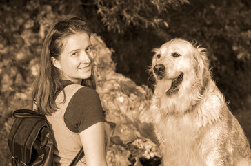 Woman and dog best friends