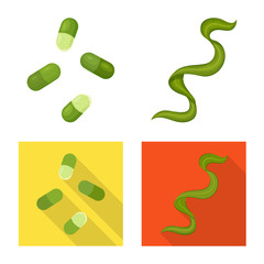 Isolated object of protein and sea symbol. Set of protein and natural stock symbol for web.