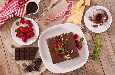 Chocolate cake. 