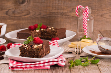 Chocolate cake. 