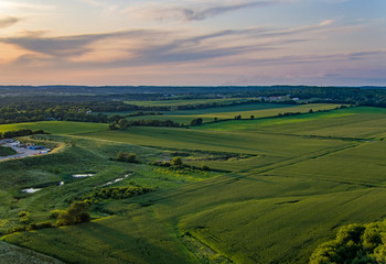 Fototapeta na wymiar Aerial view of wisconsin countryside