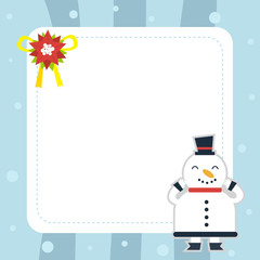 Christmas card template with snowmen.