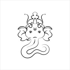 Ganesha The Lord Of Wisdom Calligraphic Style