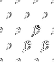 Conch A Marine Mollusc, Conch Icon Seamless Pattern