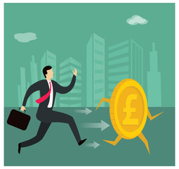 Pound coin Running, UK Currency