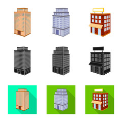 Vector design of construction and building icon. Collection of construction and estate stock vector illustration.