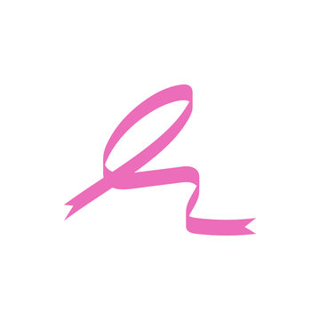 Pink ribbon graphic design template vector isolated illustration
