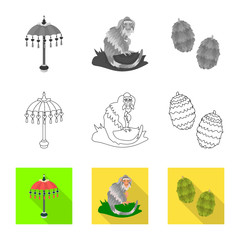 Isolated object of and travel icon. Set of and traditional vector icon for stock.