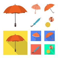 Vector design of protection and closed logo. Collection of protection and rainy vector icon for stock.