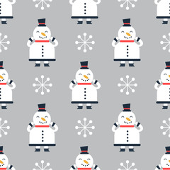 Snowmen seamless background.