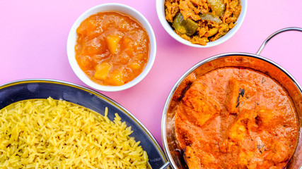 Indian Style Butter Chicken Curry and Rice