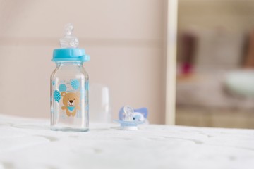 nursing bottle. baby bottle isolated. baby pacifier