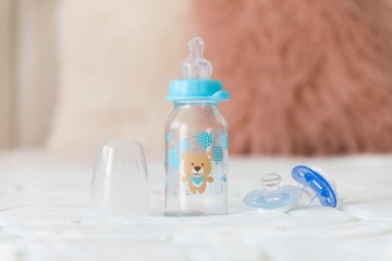nursing bottle. baby bottle isolated. baby pacifier