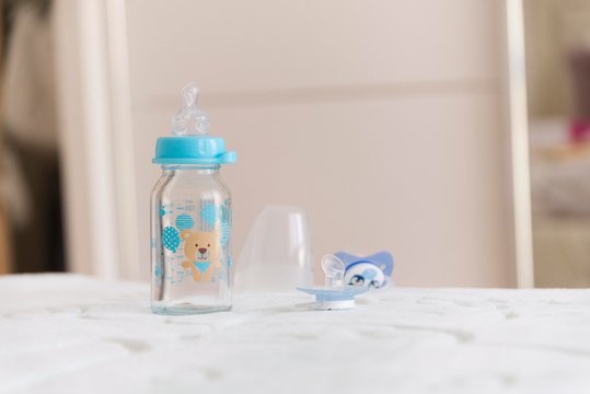nursing bottle. baby bottle isolated. baby pacifier