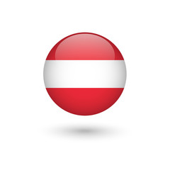 Austria flag round glossy