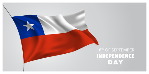 Chile independence day greeting card, banner, horizontal vector illustration
