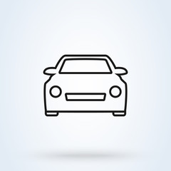 Car Simple vector modern icon. outline design illustration.