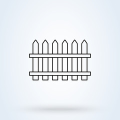 fence line art. Simple vector modern icon design illustration.