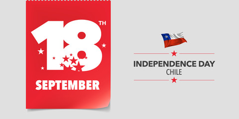 Chile independence day greeting card, banner, vector illustration