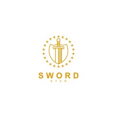 sword logo template design vector