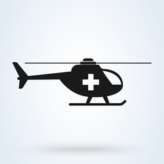 ambulance helicopter Simple vector modern icon design illustration. © studiographicmh