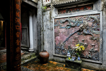 Hanoi, Vietnam - August 29: Inside the Quan De Temple on August 29, 2018 in Hanoi, Vietnam.