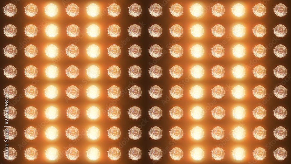 Aufkleber 3d rendering of a wall with flashing lights and bright spotlights. perfect background with glow effe