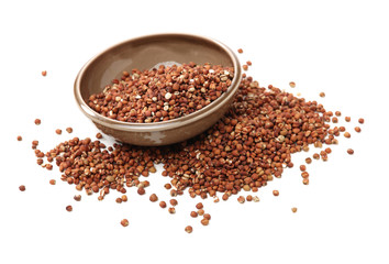 Job's tears coix lachryma jobi grain seeds on white background