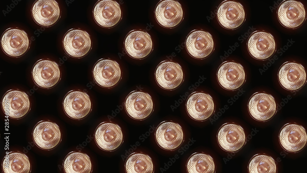 Aufkleber 3d rendering of a wall with flashing lights and bright spotlights. perfect background with glow effe