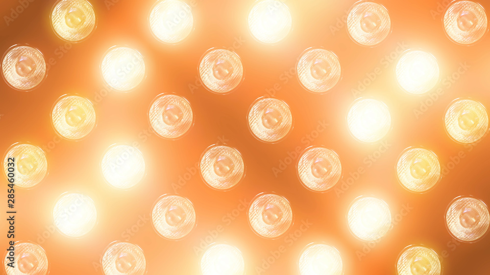 Aufkleber 3d rendering of a wall with flashing lights and bright spotlights. perfect background with glow effe