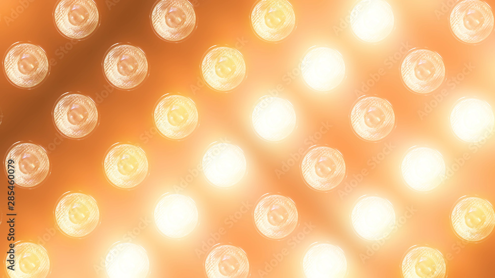 Aufkleber 3d rendering of a wall with flashing lights and bright spotlights. perfect background with glow effe
