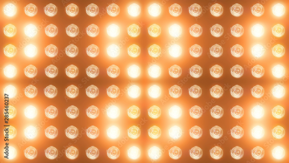Aufkleber 3d rendering of a wall with flashing lights and bright spotlights. perfect background with glow effe