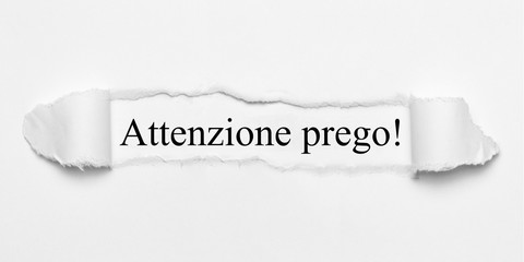 Attenzione prego!
