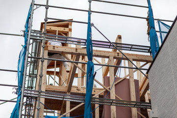新築戸建　建設現場