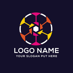 Obraz premium Colorful creative sports photographic logo vector design template