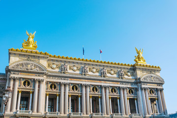 Fototapeta na wymiar PARIS, FRANCE - APRIL 14: The Palais Garnier, which was built from 1861 to 1875 for the Paris Opera