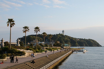 Fototapeta na wymiar 江ノ島を望む、藤沢、日本、