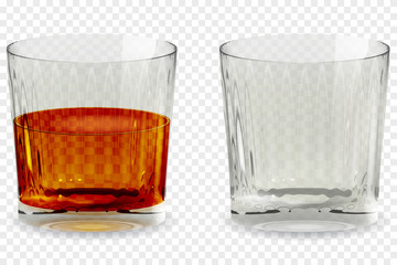 Whiskey snifter glass transparent icon vector illustration