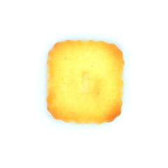 Cracker cookies english alphabets isolated on white background.