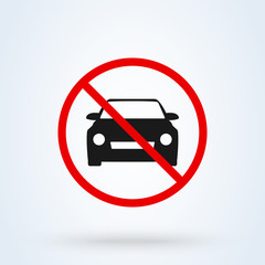 no car entry. car forbidden Simple modern icon design illustration.