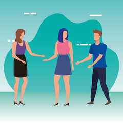 Obraz premium group of people avatars characters