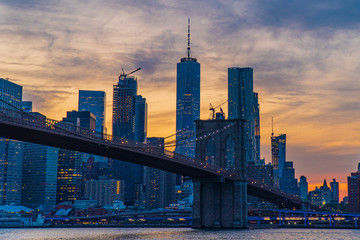 Obraz premium Brooklyn Bridge sunset - DUMBO