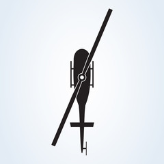 helicopter top view. Simple modern icon design illustration.