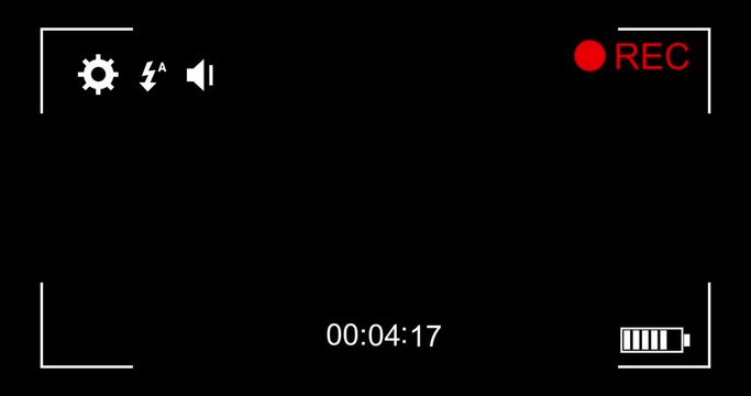 Digital animation of camcorder screen 4k