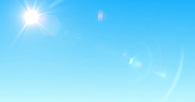 Blue sky with sunshine and clouds 4k
