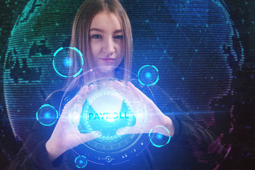The concept of business, technology, the Internet and the network. A young entrepreneur working on...