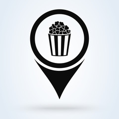 Popcorn locations. Simple modern icon design illustration.